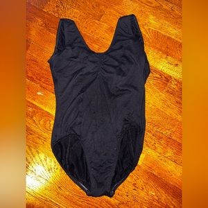 Black Motionwear Tank Leotard with Pinch Front and Back - Medium Adult